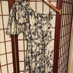 Silky Floral One Shoulder Dress Sz. S